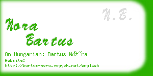 nora bartus business card